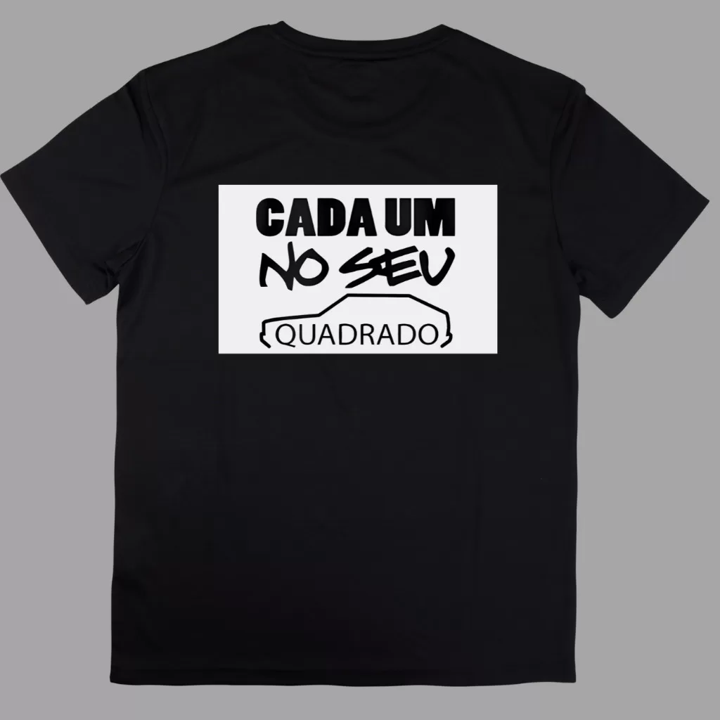 Camiseta Frases Carros – Cada um no seu Gol quadrado Preta 100%