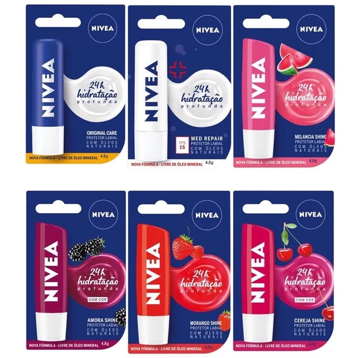 KIT 3 UnIdades Protetor Hidratante Labial: Amora, 