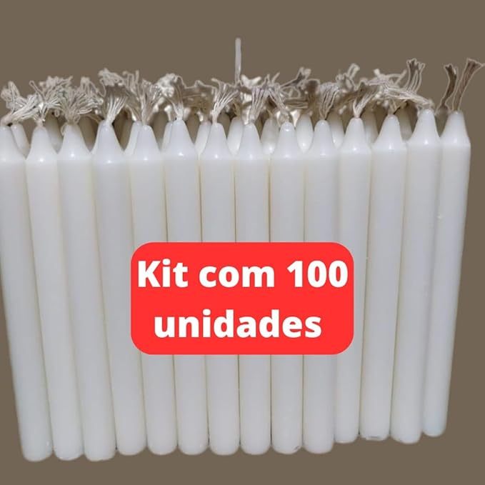 Kit 100, 50, 20 e 10 Velas Brancas Palito 100% Par