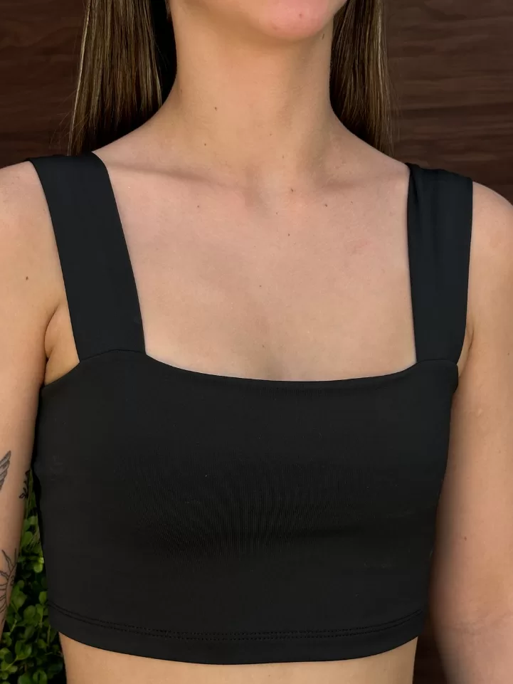 Cropped Alça Grossa Suplex Premium Forrado Duplo 