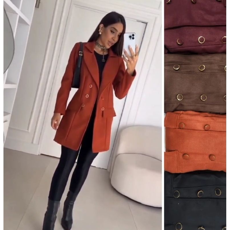 casaco feminino tecido la batida coleção nova