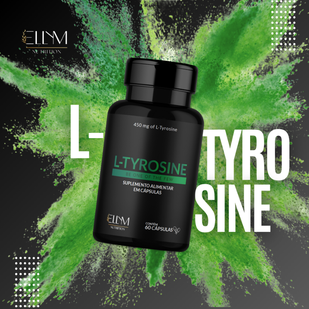 L Tirosina Ellym Nutrition 60 Cápsulas Suplemento Alimentar Concentração Foco Cognitivo