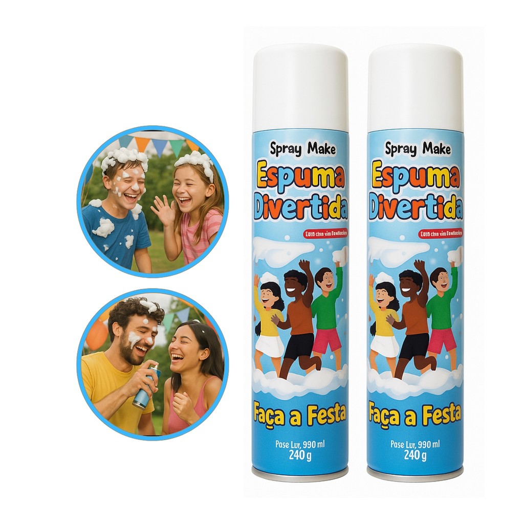 Combo Espuma Spray Divertida Make 2 Unidades Diversão em Dobro