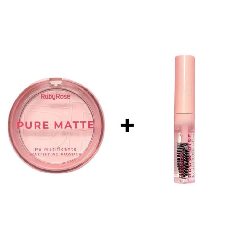 Kit Ruby Rose Maquiagem: Pó Matificante + Gel de 