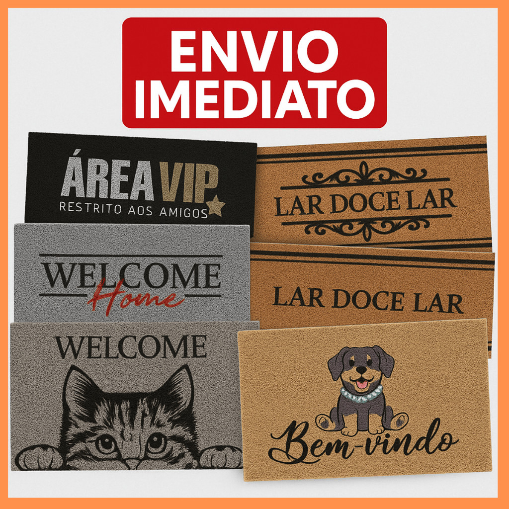 Capacho de Porta Antiderrapante Tapete de Entrada Varios Modelos