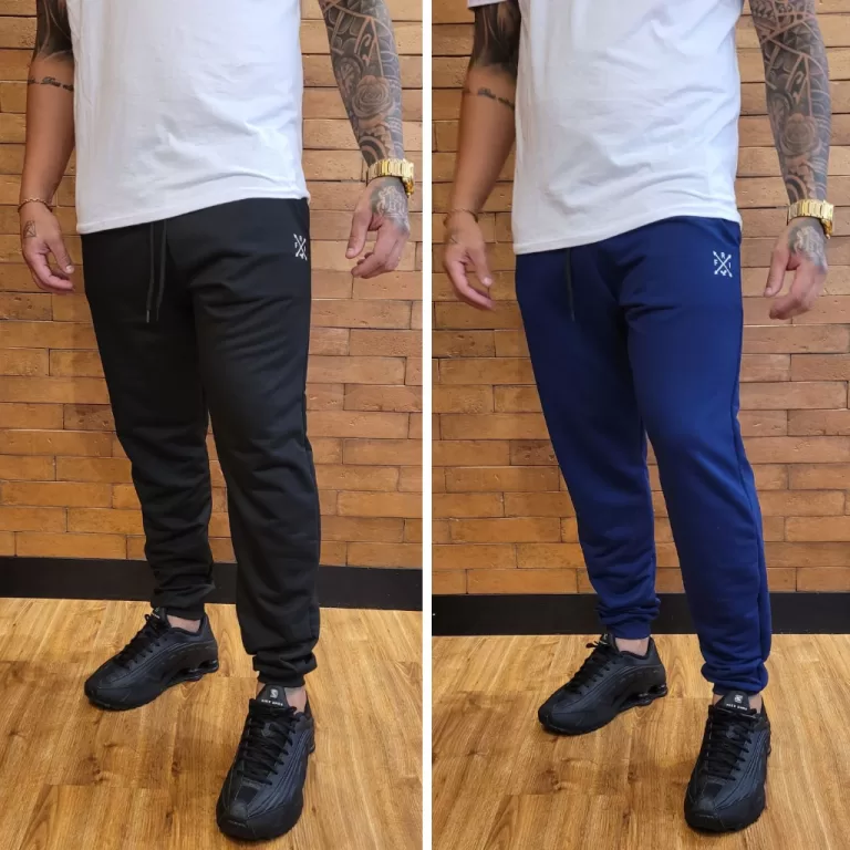 Kit 2 Calças Jogger Moletinho Slim