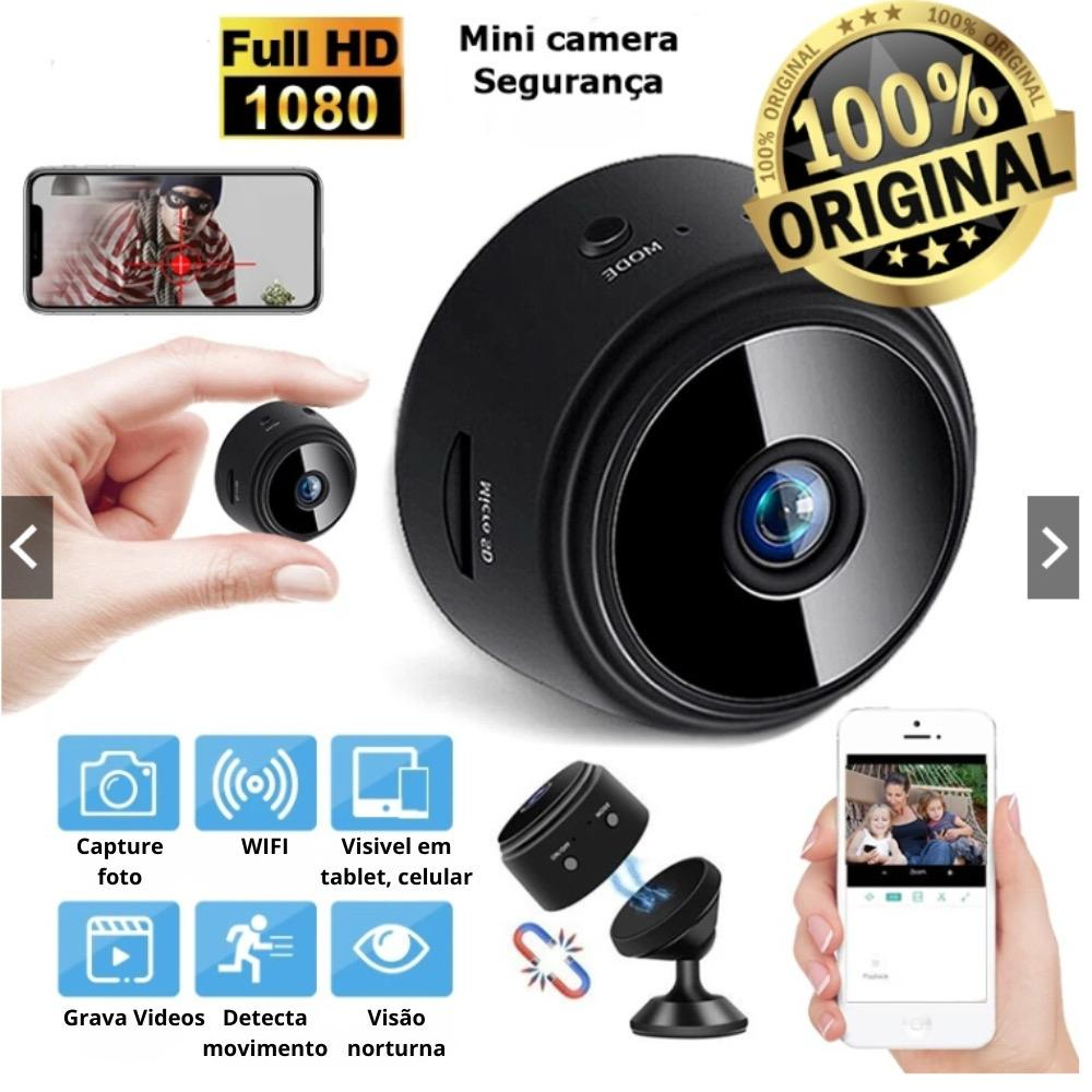 Câmera A9 Mini HD Sensor De Presença WI FI 110v Grava Em Cartão de Memória Com Suporte Para Encaixe