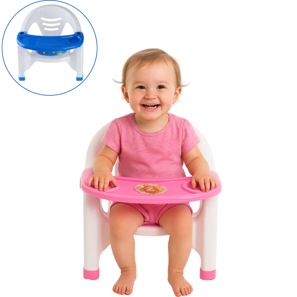 Cadeirinha Alimentação Infantil Portátil Até 25kg Azul Rosa