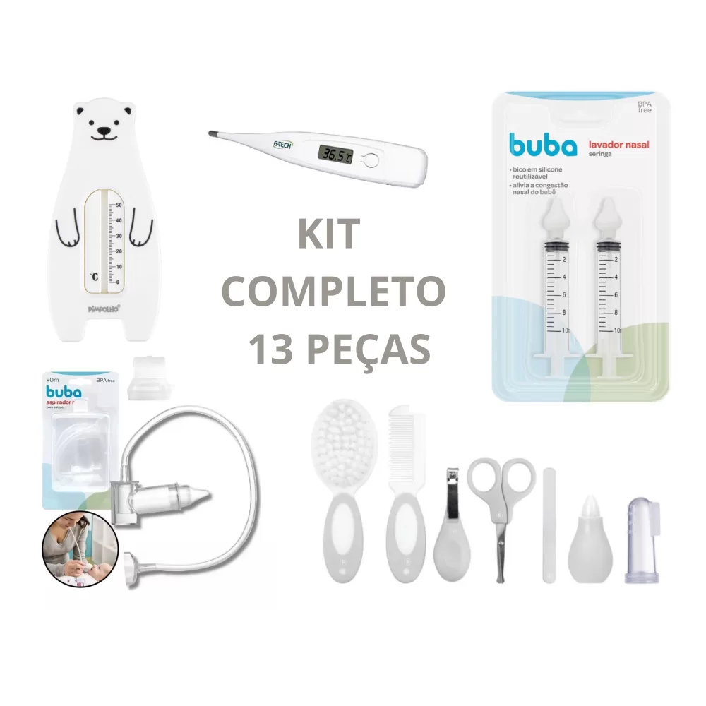 KIT Completo para Higiene do bebe e cuidados com 13 PEÇAS completo para ENXOVAL