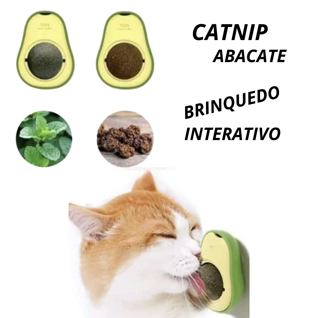 Catnip Abacate Brinquedo Interativo Gato Erva Bolinha Lamber Limpar os Dentes
