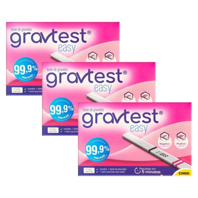 Kit 3 unidades Teste de Gravidez em Tira Gravtest 