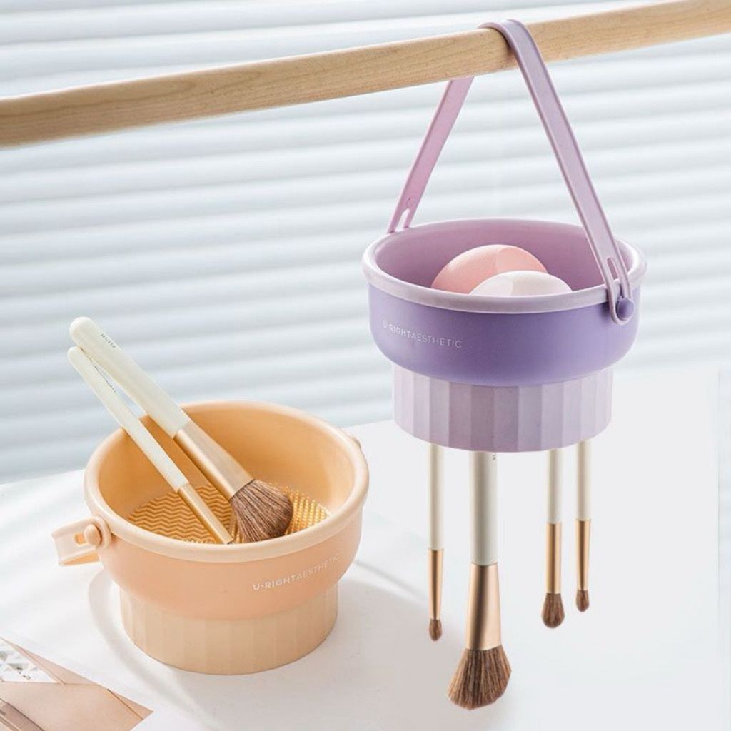 limpadora de pinceis maquiagem porta pincel silicone multifuncional