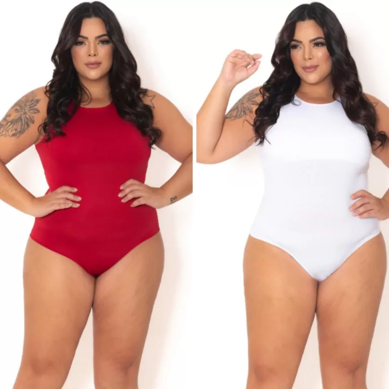 Kit 2 Bodys Suplex Plus Size Yanny Feminino Liso R