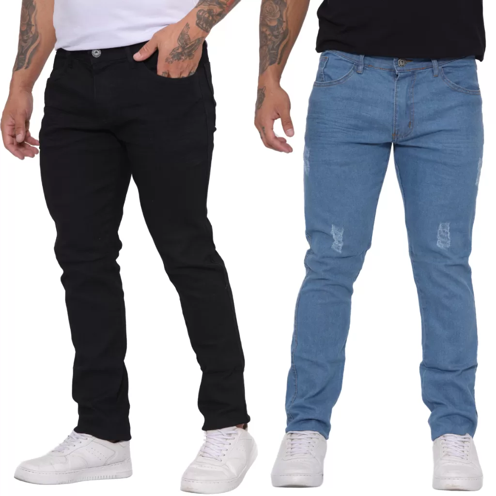 Kit 2 Calças Jeans Masculina C/ Lycra Tamanho 36 ao 46 Envio Imediato