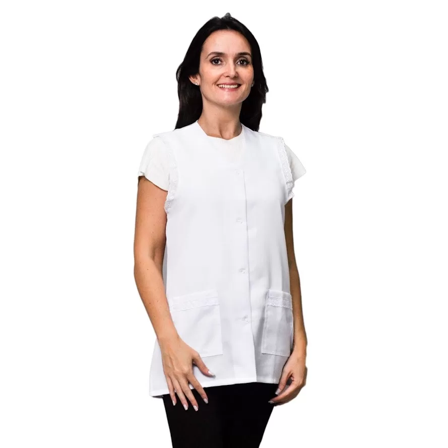 Kit com 5 Jalecos Feminino Acinturado Sem Manga Com Blum Lese