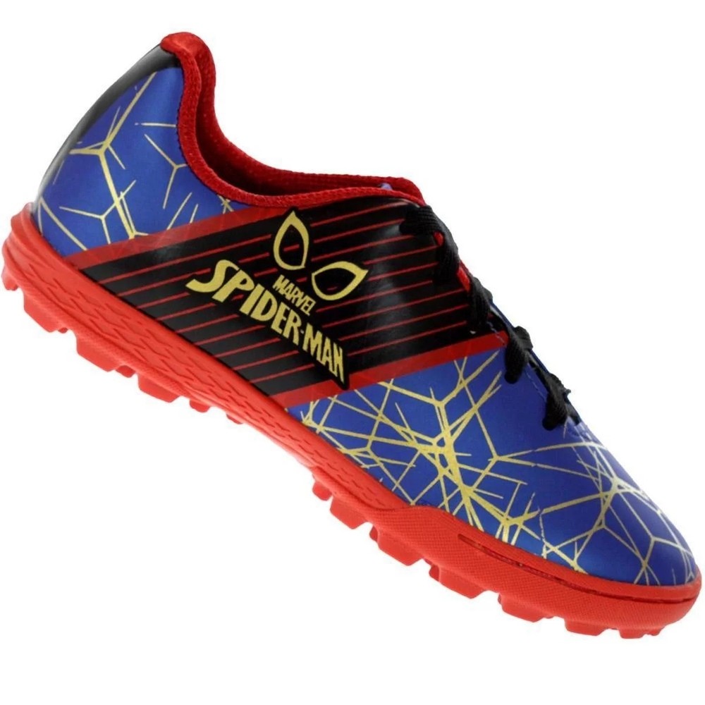 Chuteira Infantil Society Dray Marvel Homem Aranha – Marinho e Dourado