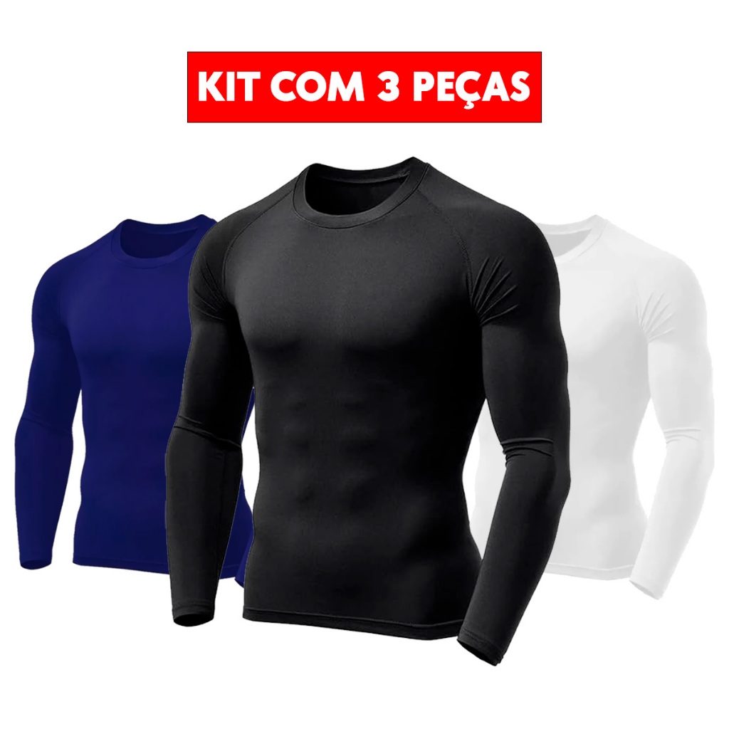 Kit 3 Camisetas UV Proteção Solar UV+50 Tecido Ice Segunda Pele Praia Piscina