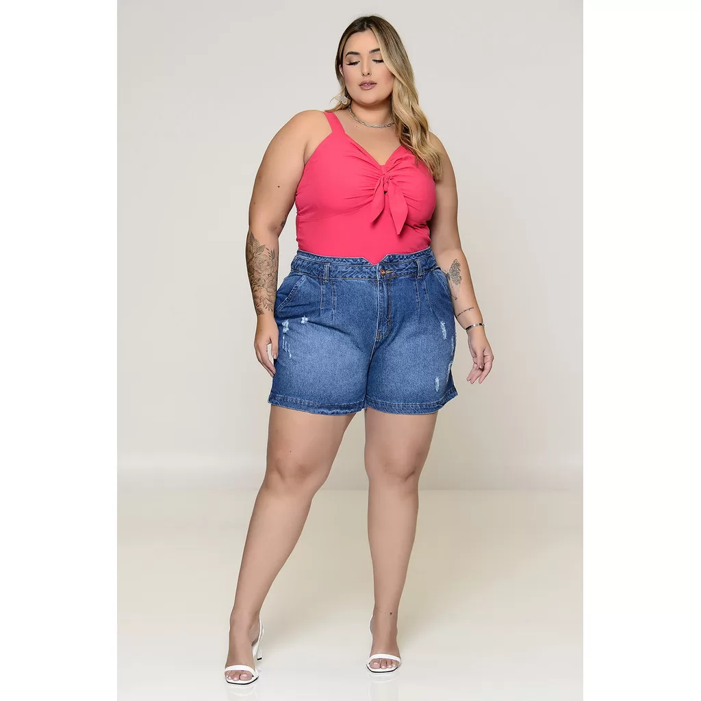 Cropped Plus Size Rosa Chiclete