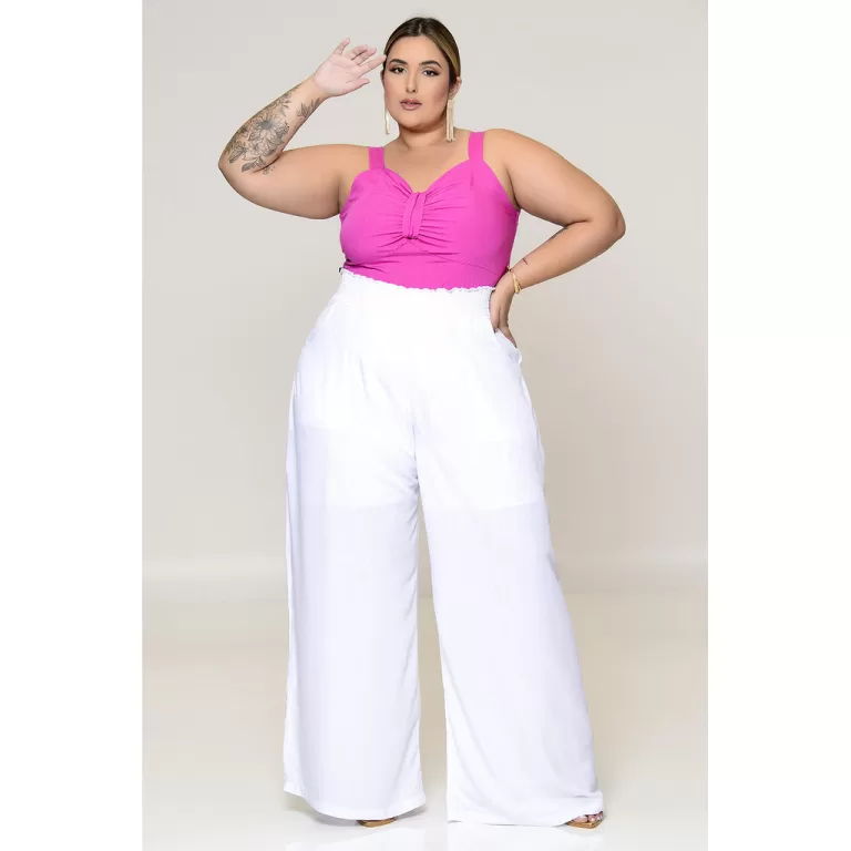 Cropped Plus Size Fúcsia