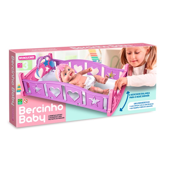 Berço Para Boneca Com Colchão Brinquedo Infantil