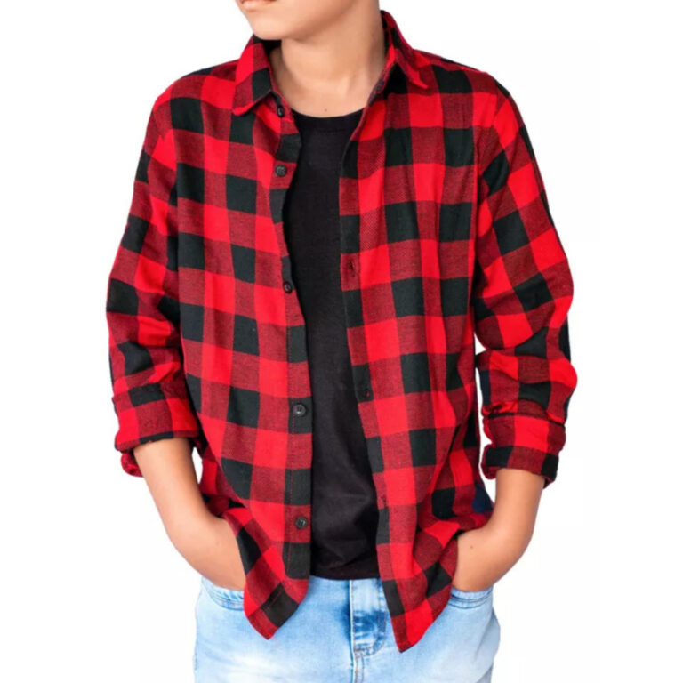 Camisa Xadrez Flanelada infantil com bolso