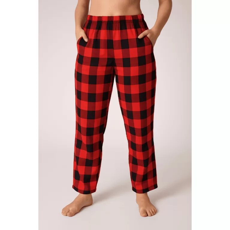 VB ONLINE Calça Xadrez Flanela Unissex Inverno Qu
