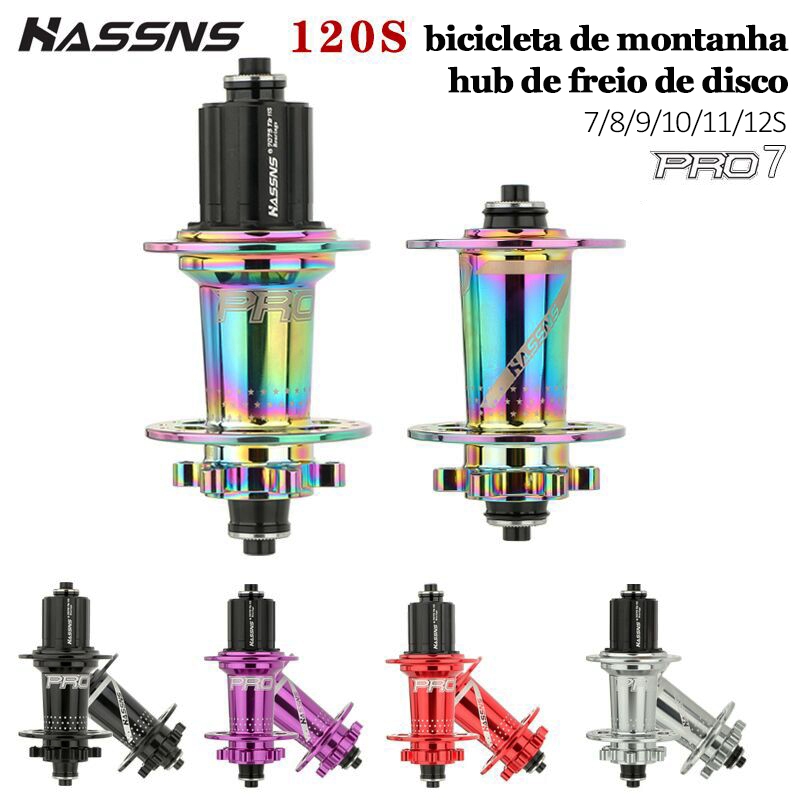 HASSNS PRO7 MTB Hub 6 Pawls 120Som 32 36 Furos Para Mountain bike HG Compatível Com 7-12 Velocidades