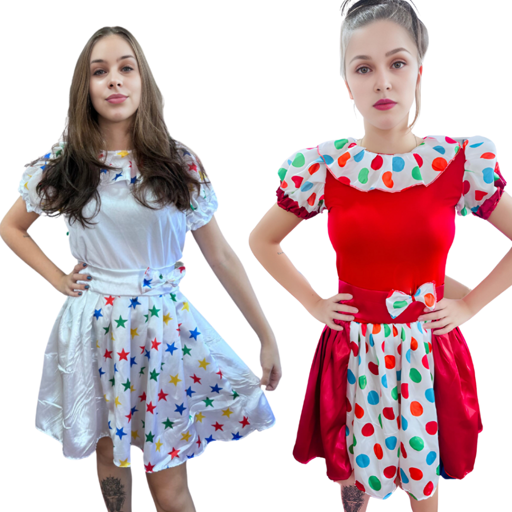 Roupa Fantasia Palhaça Adulto Feminina Roupa De Festa Carnaval Super Premium Entrega Ultra Rápida