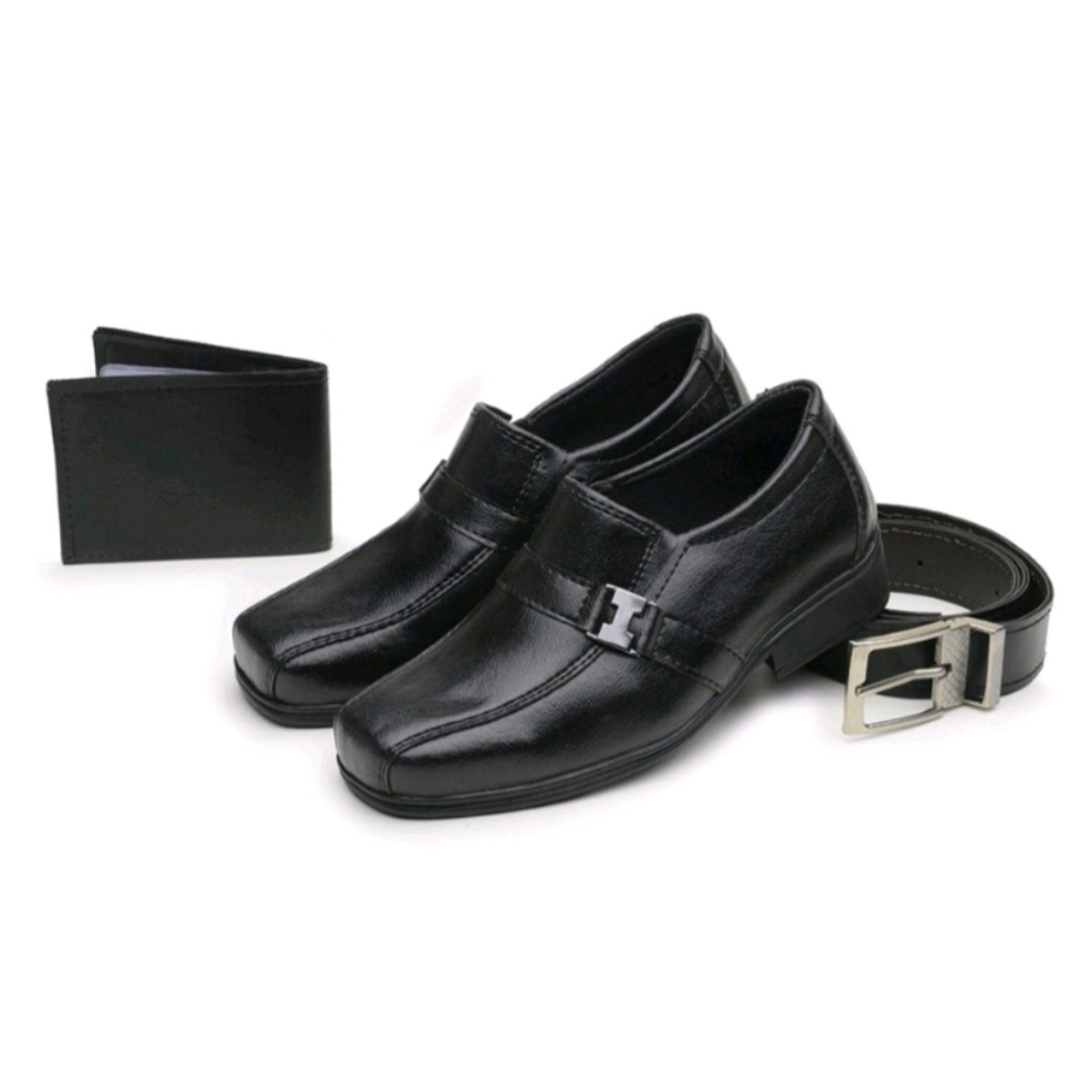Kit 1 Par Sapato Social Infantil Masculino Menino Carteira e Cinto