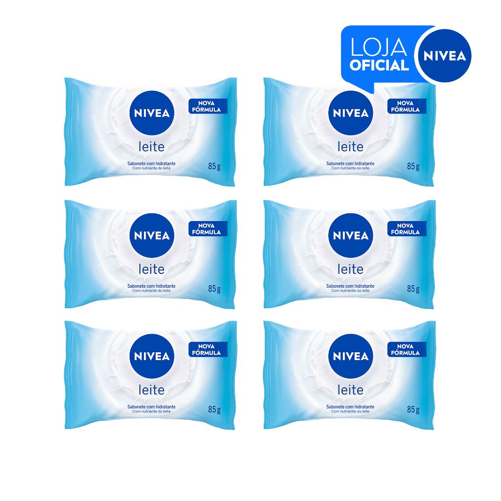 KIT NIVEA Sabonete Em Barra Hidratante Leite 85g – 6 Unidades Antigo
