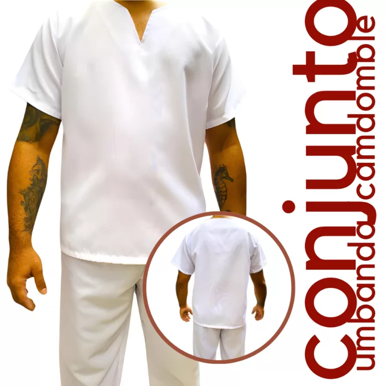 Roupa Conjunto Ração Em Oxford Masculino Branca 