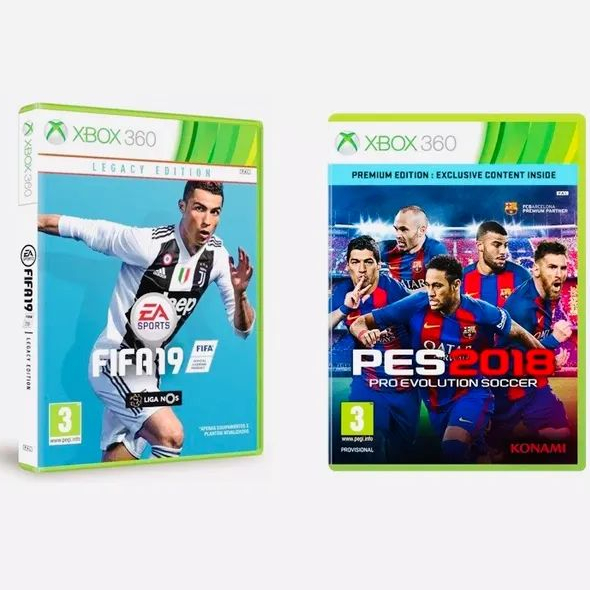 Kit PES18 + FIFA19 X-360 DESBLOQUEADO