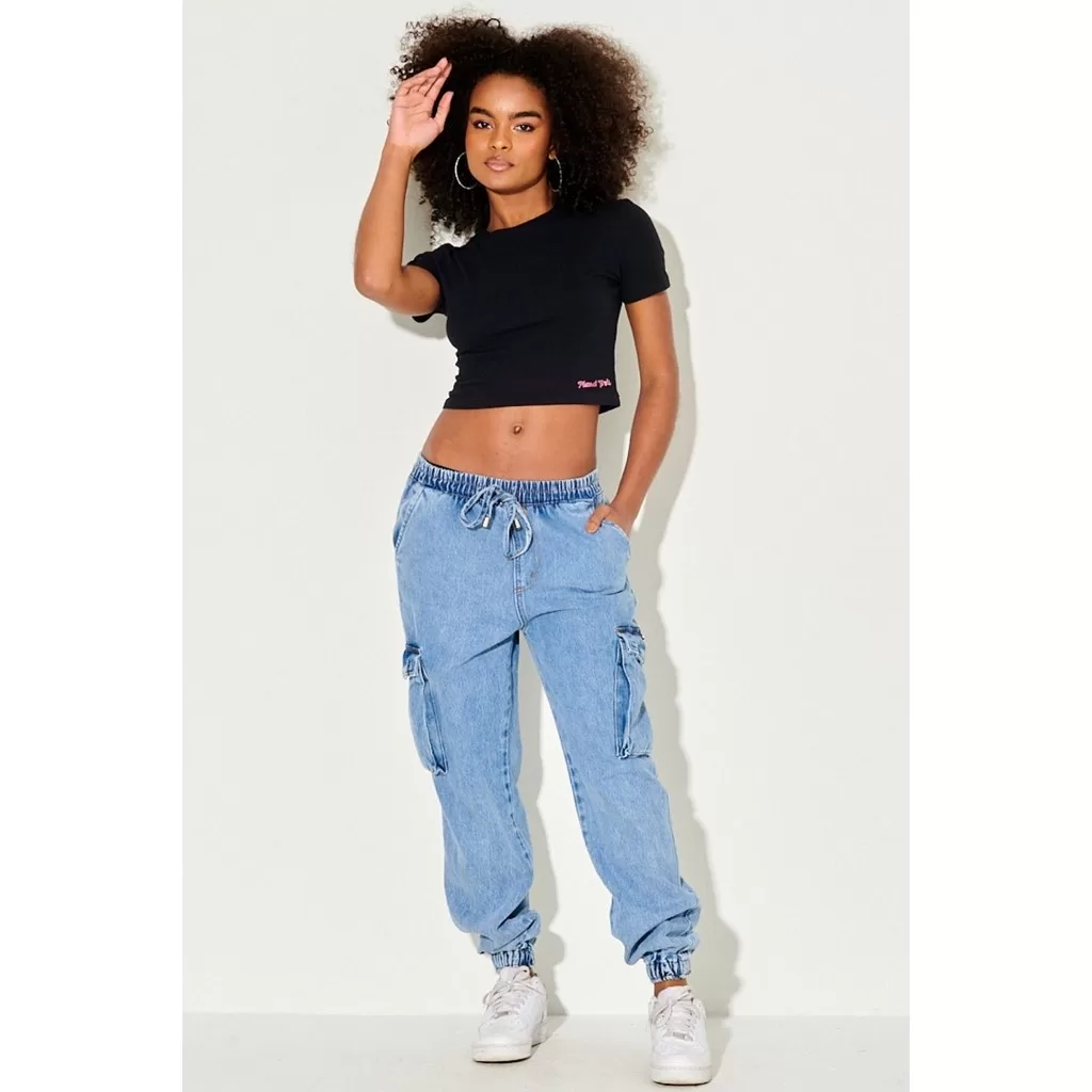 Calça Jeans Feminina Jogger Planet Girls Jeans Médio