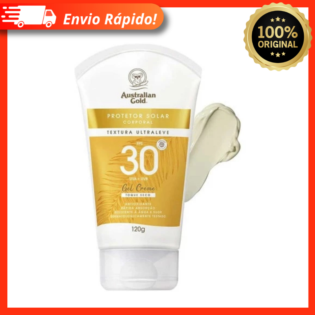 Protetor Solar Australian Gold 30FPS Toque Seco 120G