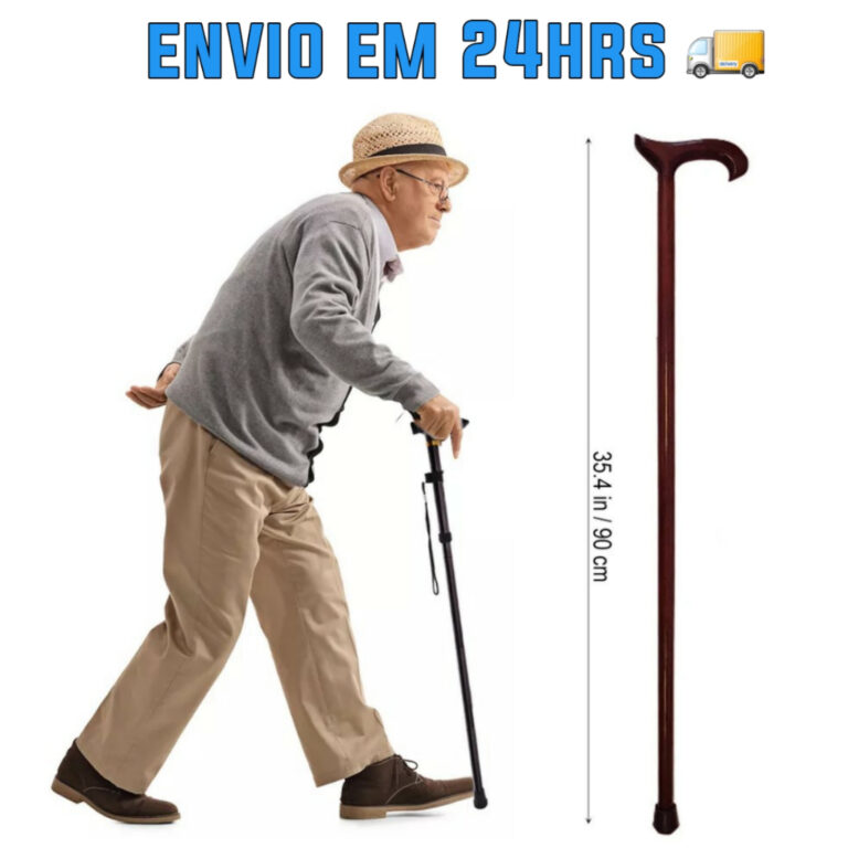 Bengala Bastão Ortopédico 90cm Madeira Resistent