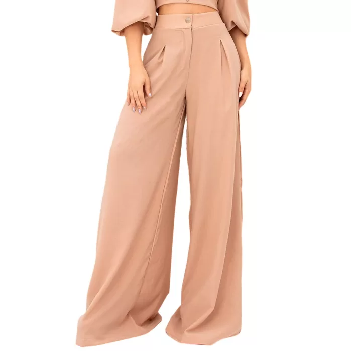 Calça Pantalona Max Wide Leg Social Cintura Alta 
