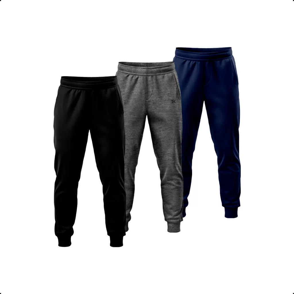 Kit 3 Calças de Frio Unissex Bordada Moletom Básico SK