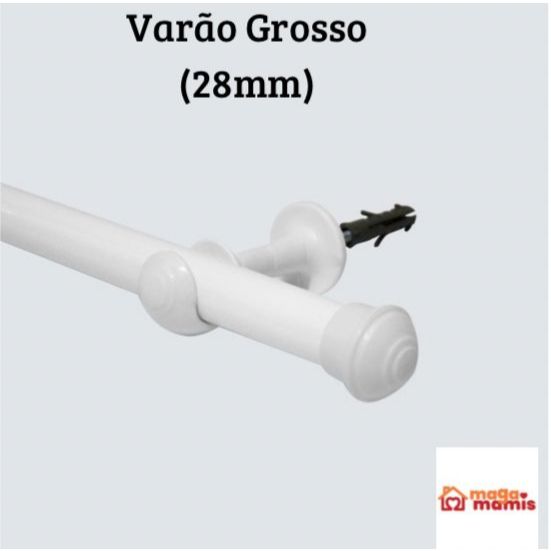 Varão de cortina de Aço 2,0 metros 28mm (grosso)