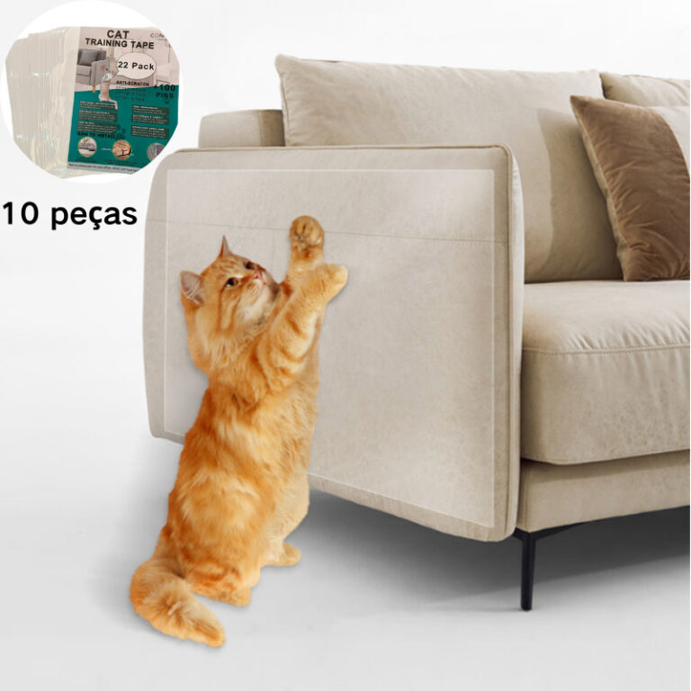 Kit 10 peças protetor sofá gato de transparente 