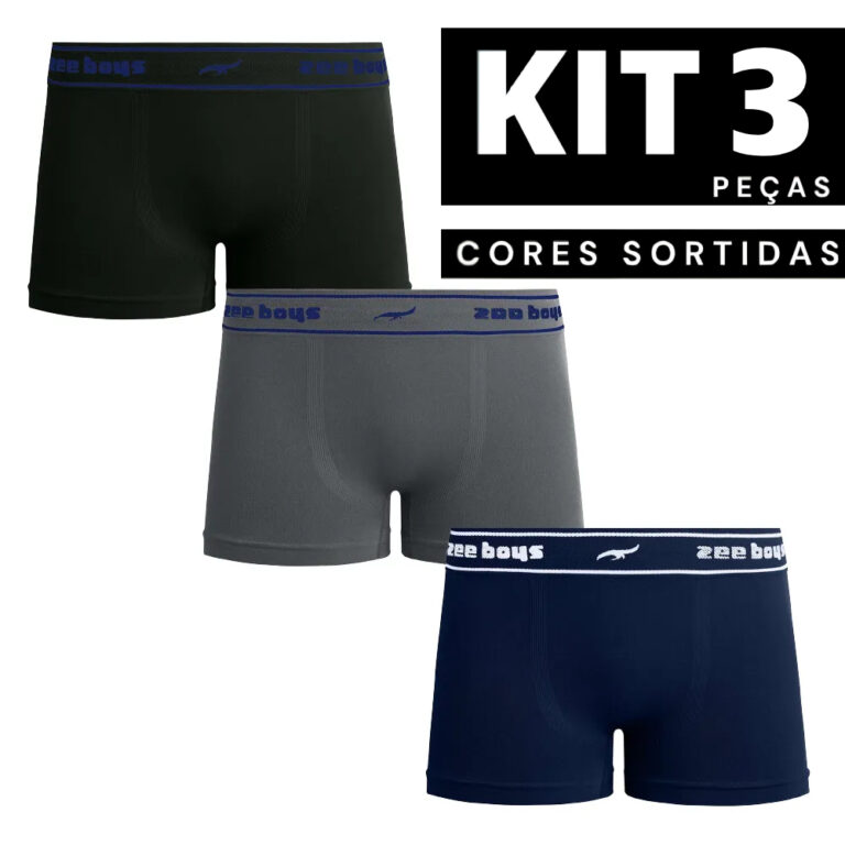 Kit 3/2/1 Cueca Boxer Infantil ConfortávelResiste