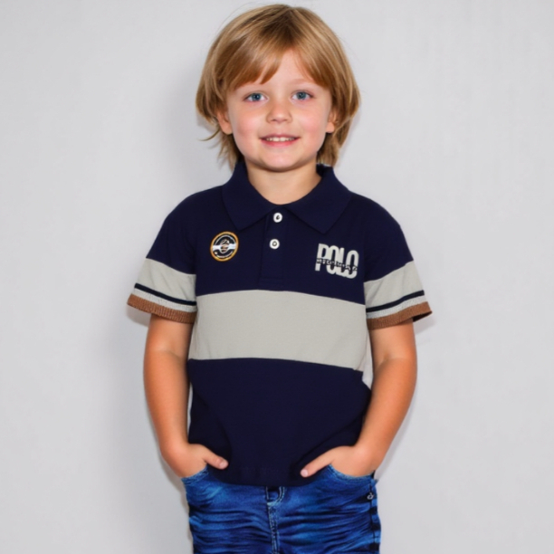 Camisa Polo Infantil Estampada e lisa Masculino Ju