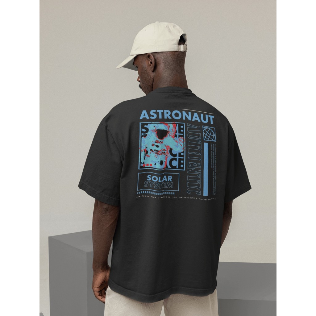 Camiseta Oversize Streetwear Masculino e Feminino Treino e Dia a Dia Preto e Off Whte Estampado – AS