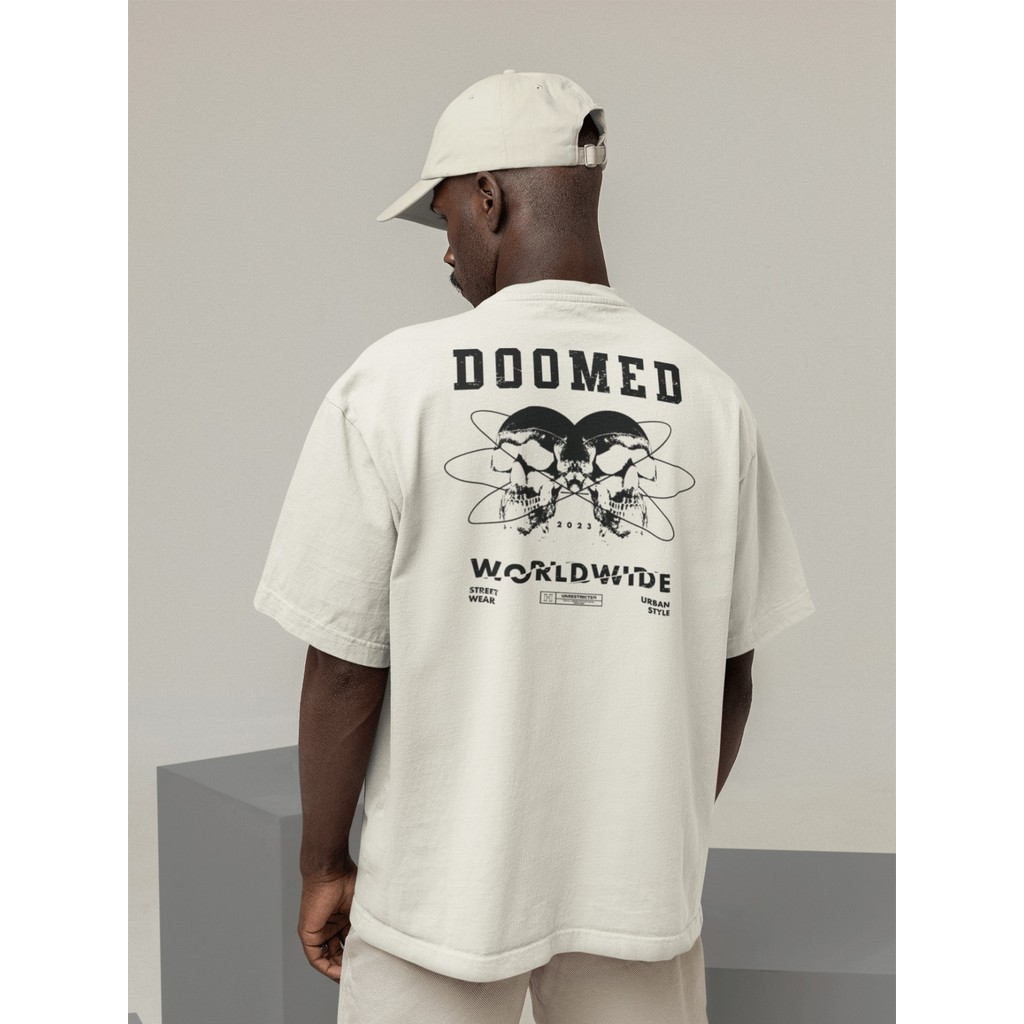 Camisa Camiseta Oversize Streetwear Masculino e Feminino para Treino e Dia a Dia Preto e Off Whte Es