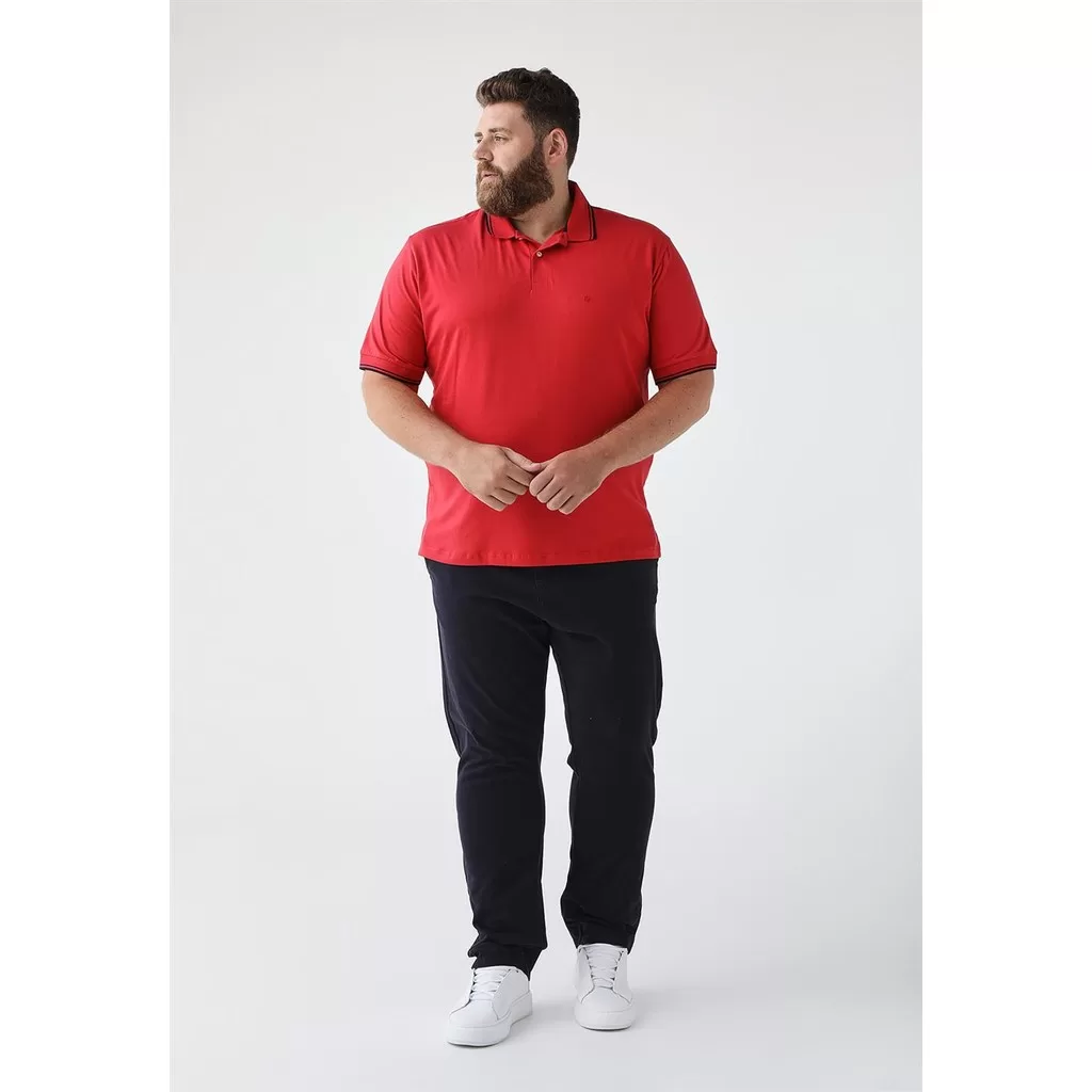 Polo Manga Curta Comfort Malha Básica – Vermelho