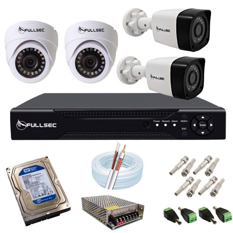 Kit Cftv 2 Câmeras Bullet 2 Dome E Gravador Com H