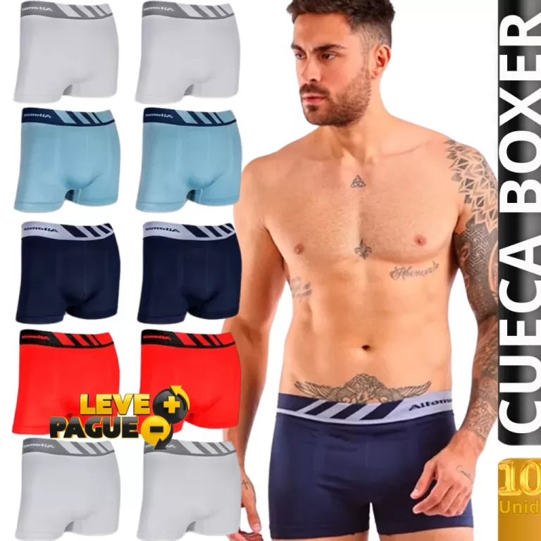 Kit Cueca Boxer Masculina Microfibra Sem Costura |