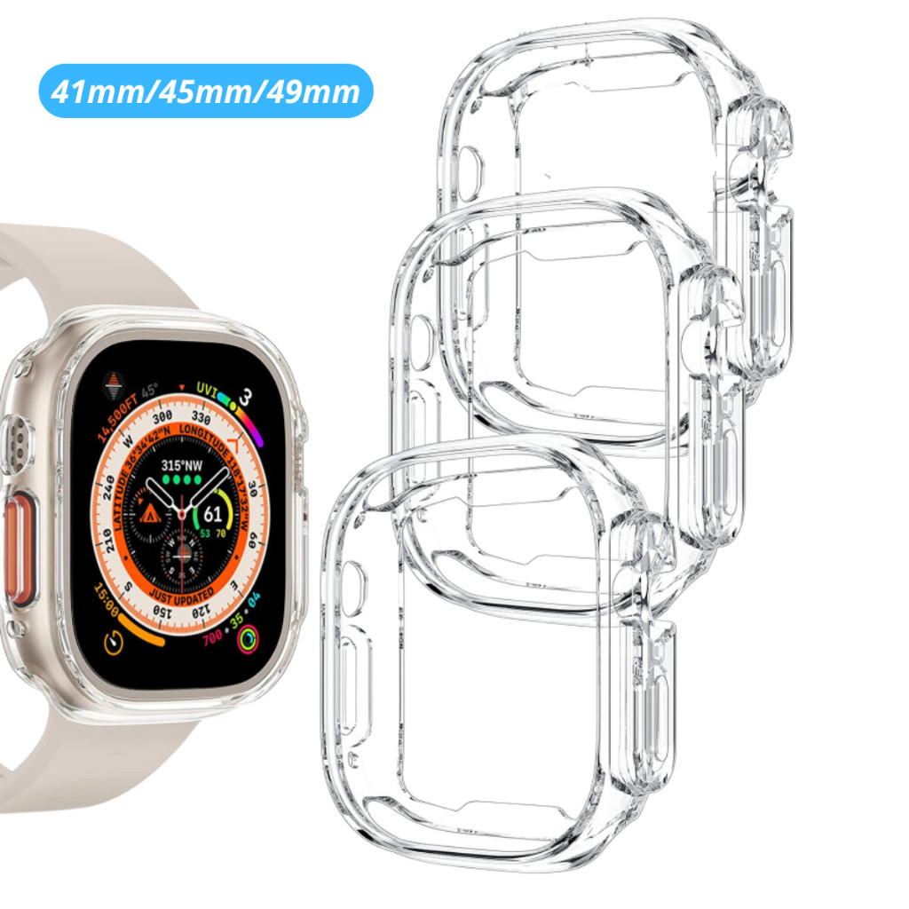 Capa Case TPU Silicone para Smartwatch Apple Watch Ultra 41mm 45mm 49mm Capinha Proteção Envio Rápid