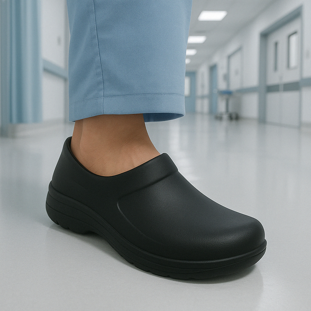 Sapato Enfermagem Enfermeira Fechado Profissional Uniforme EPI Cozinha Babuche Confortável Fácil de