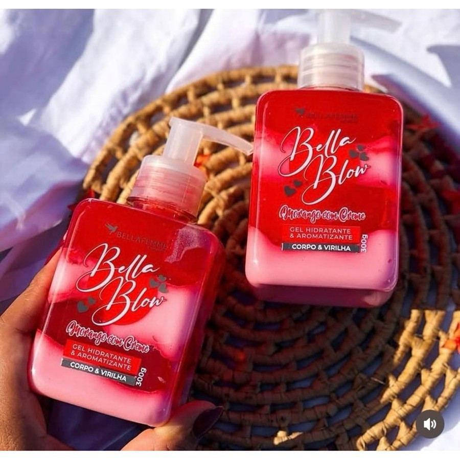 Blow Hidratante Corpo e Virilha Morango Com Creme Bella Femme – BF10186