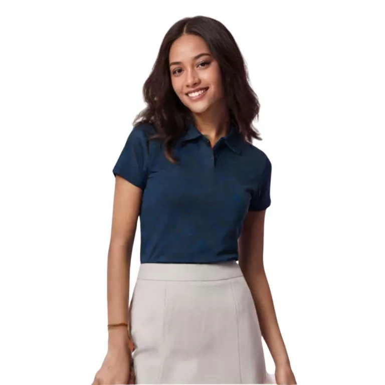 Camisa Polo Feminina Baby Look Piquet Poliéster &